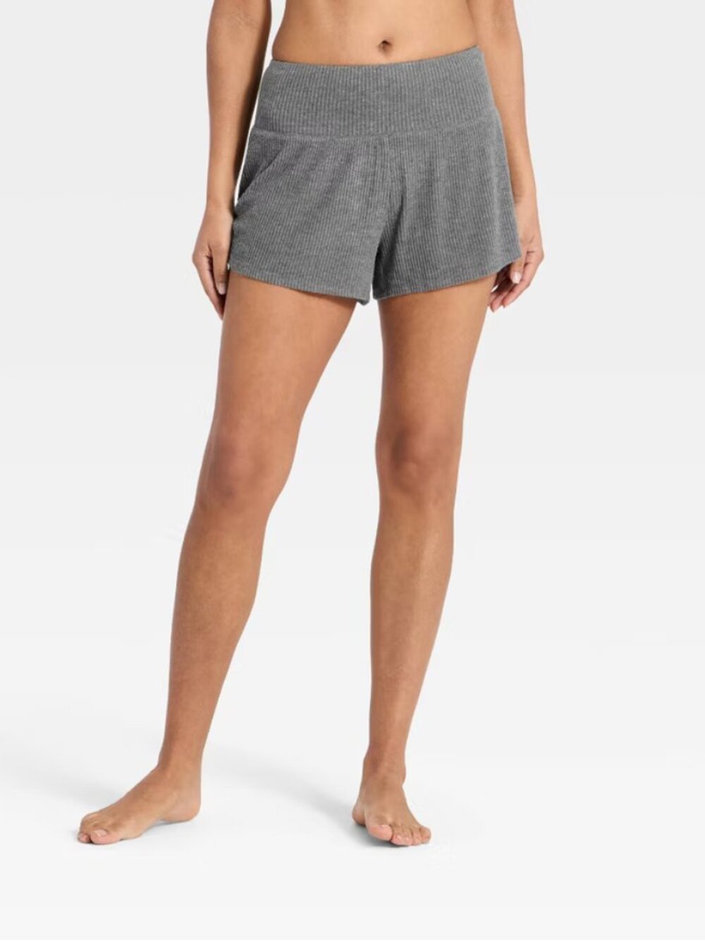 Women's Cozy Ribbed Shorts - Auden Dark Gray M